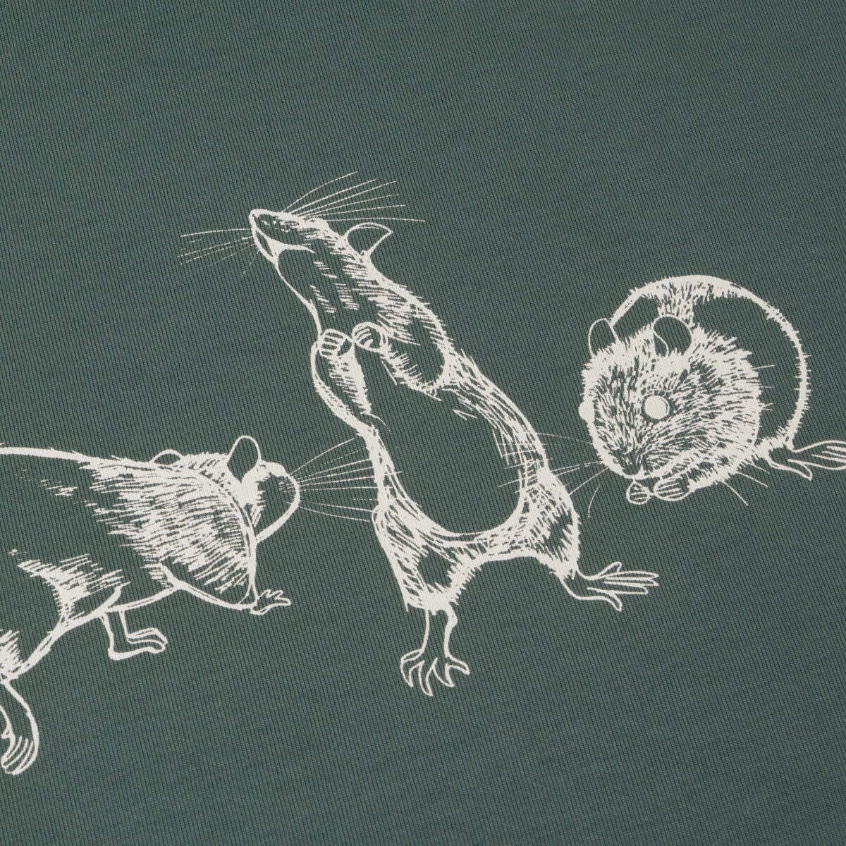 3 rats t-shirt in Green Bay with white print