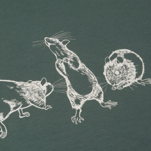 3 rats t-shirt in Green Bay with white print