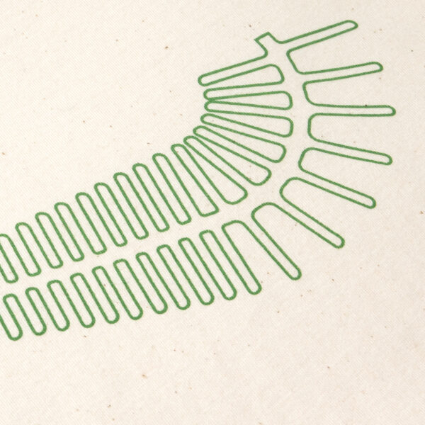 Fern design on natural raw cotton t-shirt