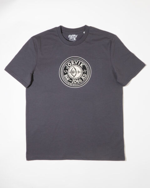 Jorvik coin t-shirt in grey